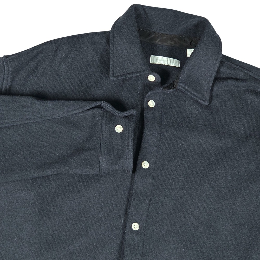 Standard Cloth Button Down Shirt Shacket Mens Large Gray Heavyweight Long Sleeve